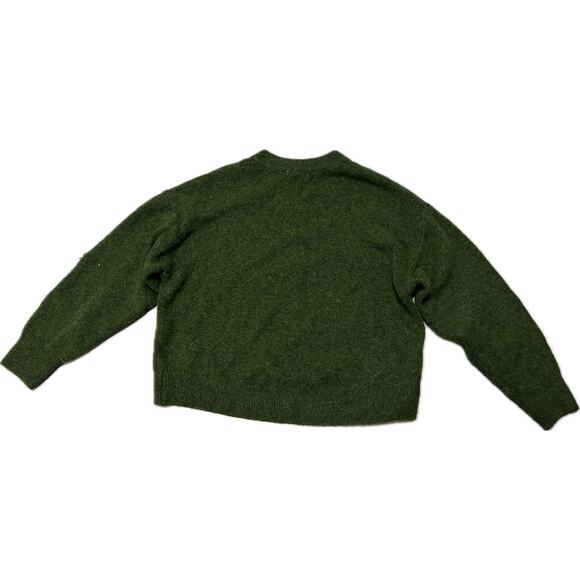 H&M Emerald Green Lightning Bug Dragonfly Gold Beaded Fairy Sweater Sz S - Picture 4 of 8